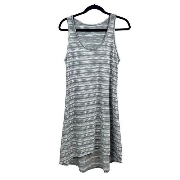 Converse One Star Tank Dress Stretch Striped Gray‎ Racerback Hi Low Hem Women L - Picture 1 of 5
